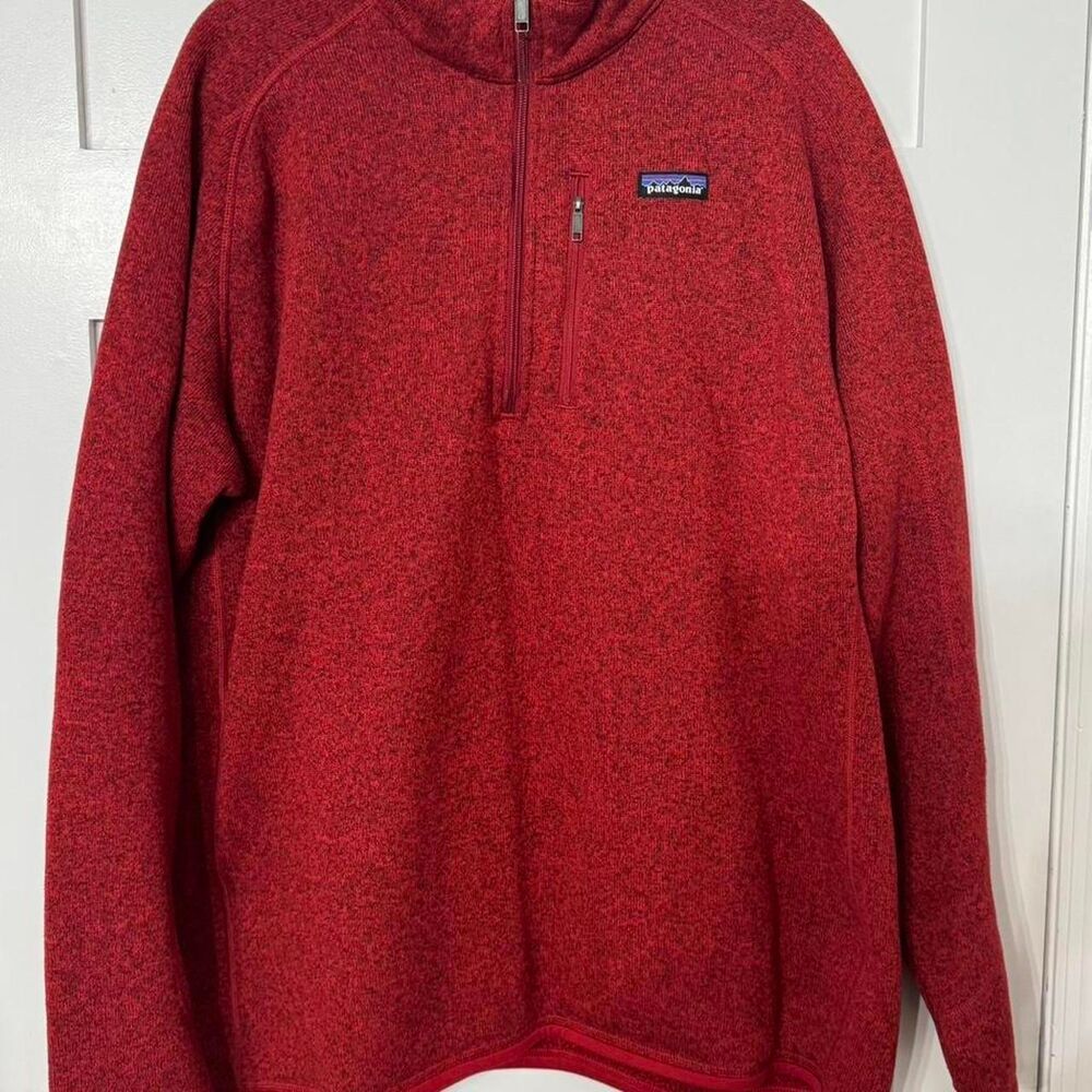 Patagonia Men's Red and Burgundy Sweatshirt